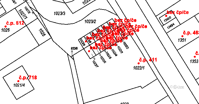 Brno 39493806 na parcele st. 1022/6 v KÚ Obřany, Katastrální mapa