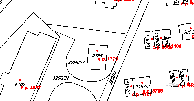 Zlín 1779 na parcele st. 2756 v KÚ Zlín, Katastrální mapa