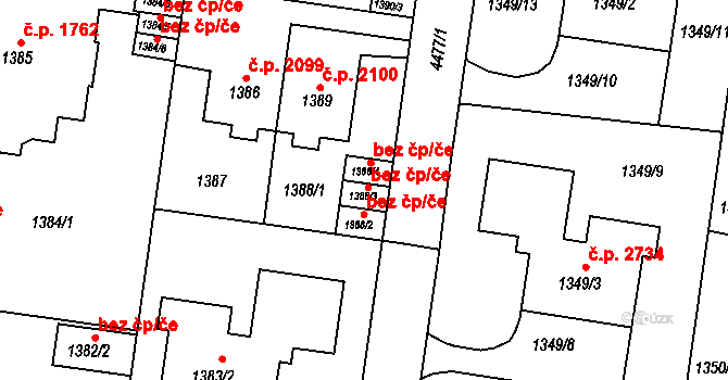 Teplice 45122806 na parcele st. 1388/3 v KÚ Teplice, Katastrální mapa