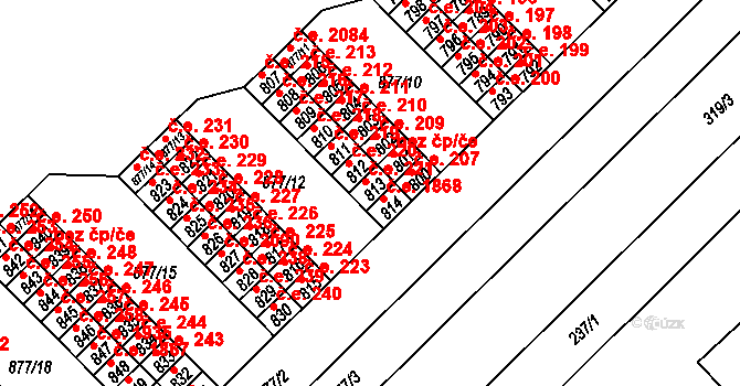 Brno 45562806 na parcele st. 813 v KÚ Lesná, Katastrální mapa