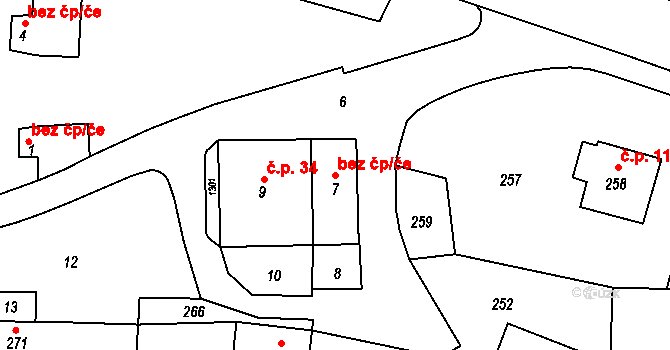 Crhov 48478806 na parcele st. 7 v KÚ Crhov u Olešnice, Katastrální mapa