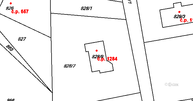 Vendryně 1284 na parcele st. 828/9 v KÚ Vendryně, Katastrální mapa