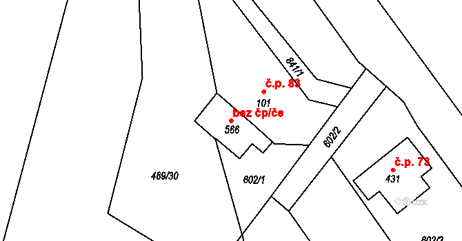 Chrastava 93202806 na parcele st. 566 v KÚ Dolní Chrastava, Katastrální mapa