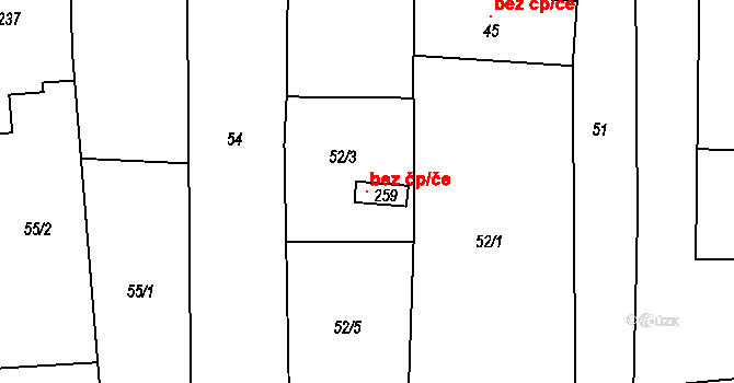 Bělov 115936807 na parcele st. 259 v KÚ Bělov, Katastrální mapa