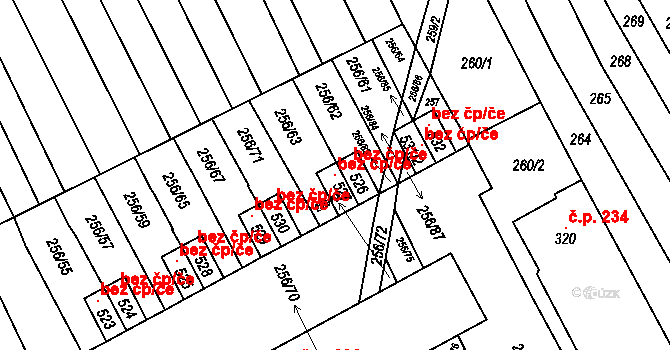 Boršice u Blatnice 118563807 na parcele st. 527 v KÚ Boršice u Blatnice, Katastrální mapa