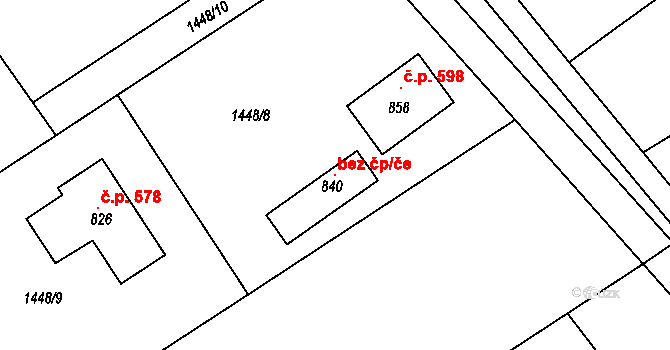 Libhošť 119350807 na parcele st. 840 v KÚ Libhošť, Katastrální mapa