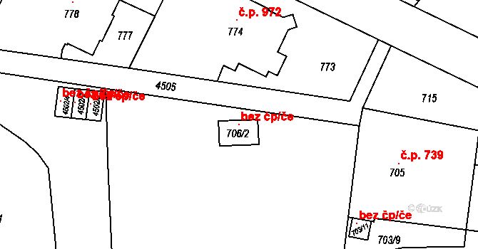 Teplice 120564807 na parcele st. 706/2 v KÚ Teplice, Katastrální mapa