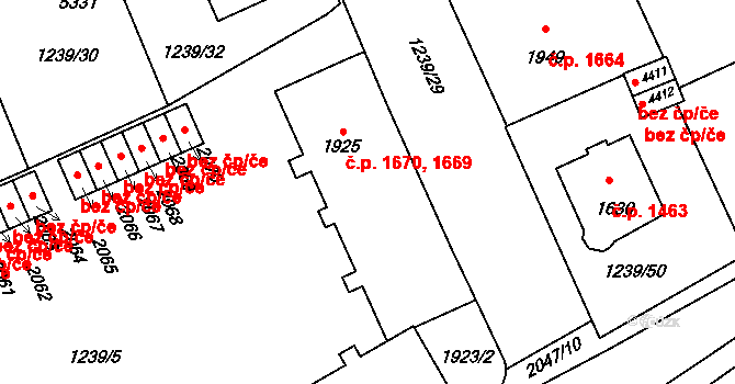 Šumperk 1669 na parcele st. 1925 v KÚ Šumperk, Katastrální mapa