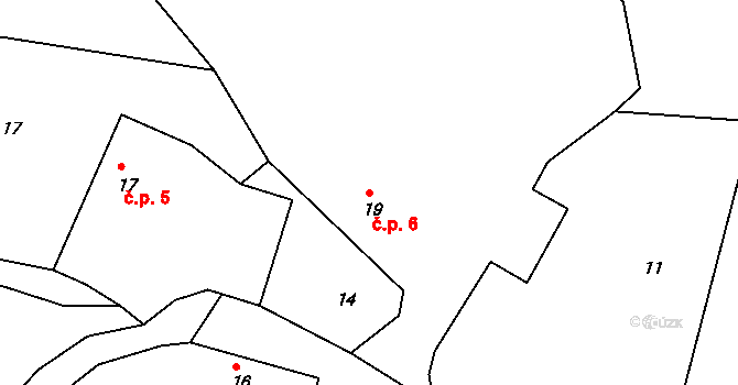 Rudoltice 6, Vrchotovy Janovice na parcele st. 19 v KÚ Rudoltice u Vrchotových Janovic, Katastrální mapa