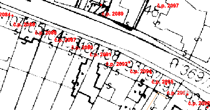 Podlusky 2092, Roudnice nad Labem na parcele st. 108 v KÚ Podlusky, Katastrální mapa