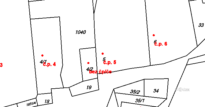 Bechyňská Smoleč 5, Sudoměřice u Bechyně na parcele st. 5 v KÚ Bechyňská Smoleč, Katastrální mapa