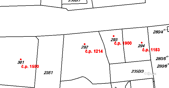 Nové Město 1214, Praha na parcele st. 292 v KÚ Nové Město, Katastrální mapa