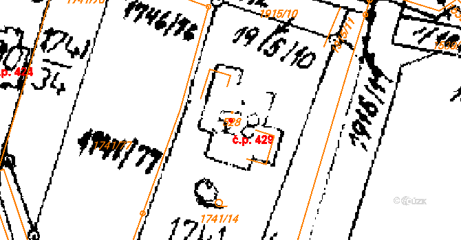 Přerov nad Labem 429 na parcele st. 528 v KÚ Přerov nad Labem, Katastrální mapa