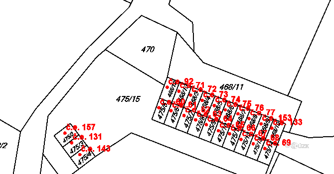 Rumburk 2-Horní Jindřichov 92, Rumburk na parcele st. 468/12 v KÚ Horní Jindřichov, Katastrální mapa
