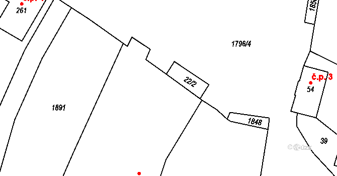 Čížov 2 na parcele st. 23 v KÚ Čížov u Jihlavy, Katastrální mapa