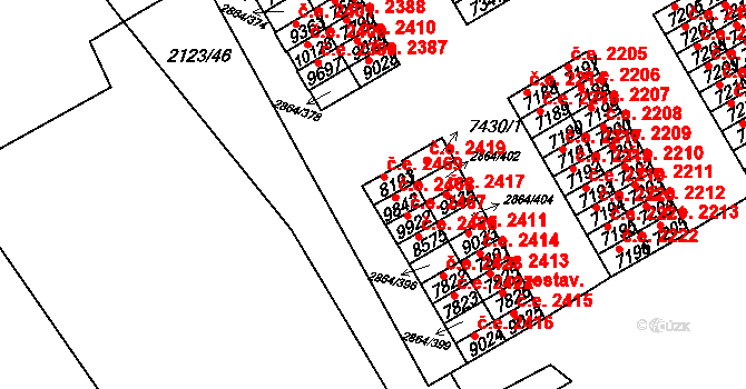 Hodonín 2469 na parcele st. 8193 v KÚ Hodonín, Katastrální mapa