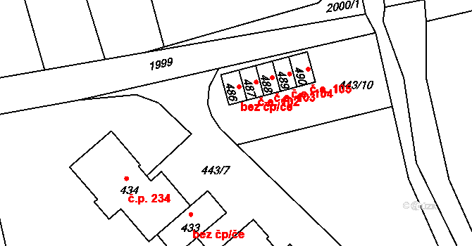 Rynoltice 101 na parcele st. 486 v KÚ Rynoltice, Katastrální mapa