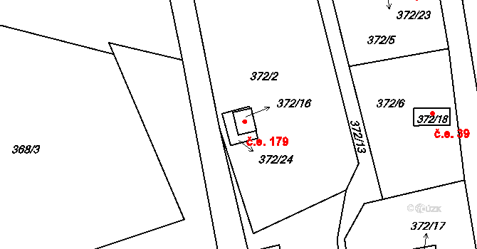Chlum 179, Křemže na parcele st. 372/16 v KÚ Chlum u Křemže, Katastrální mapa