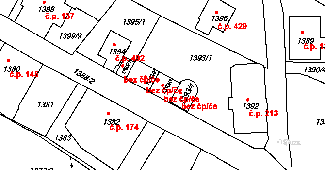 Liberec 40837807 na parcele st. 1393/3 v KÚ Rochlice u Liberce, Katastrální mapa