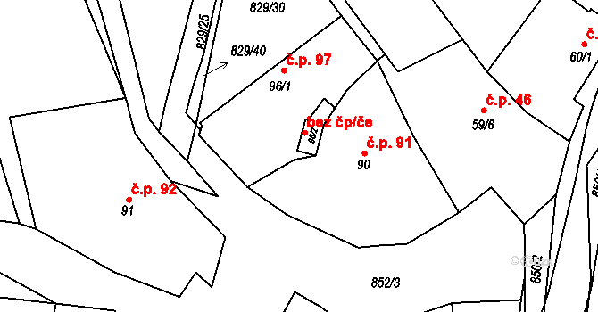 Tučapy 42052807 na parcele st. 96/2 v KÚ Tučapy, Katastrální mapa