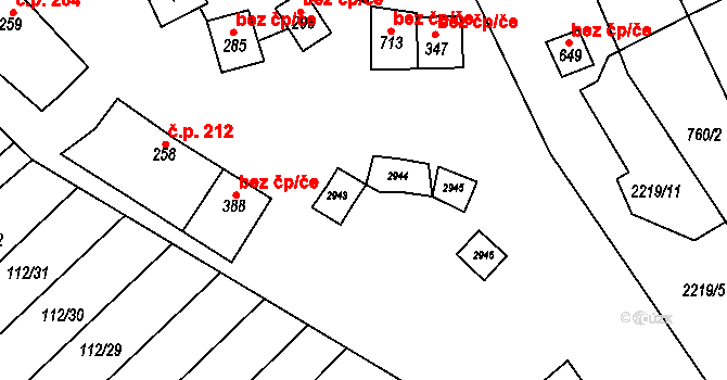 Vrbice 47260807 na parcele st. 645 v KÚ Vrbice u Velkých Pavlovic, Katastrální mapa