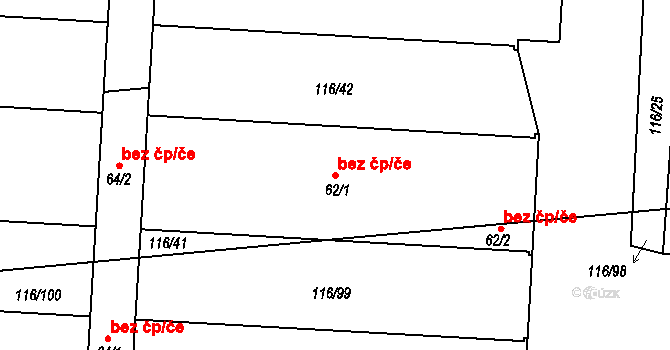 Mladá Vožice 47416807 na parcele st. 62/1 v KÚ Blanice u Mladé Vožice, Katastrální mapa