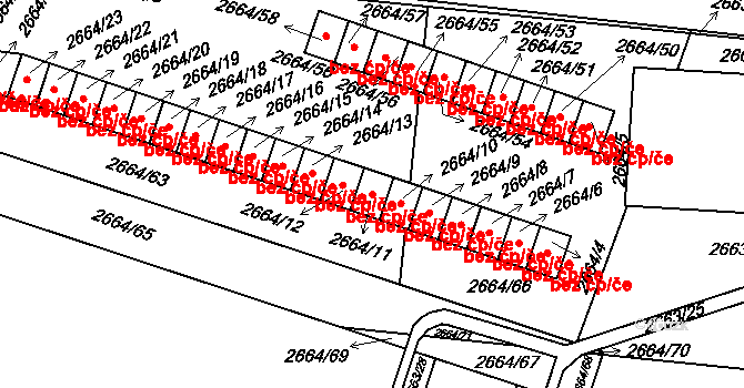 Holešov 47584807 na parcele st. 2664/11 v KÚ Holešov, Katastrální mapa