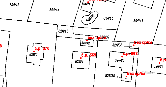 Jeseník 48400807 na parcele st. 826/42 v KÚ Jeseník, Katastrální mapa