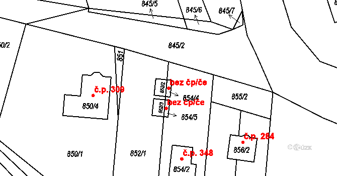 Bělotín 98181807 na parcele st. 852/2 v KÚ Bělotín, Katastrální mapa
