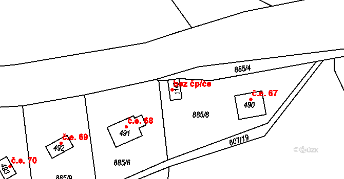 Čisovice 101699808 na parcele st. 1142 v KÚ Čisovice, Katastrální mapa