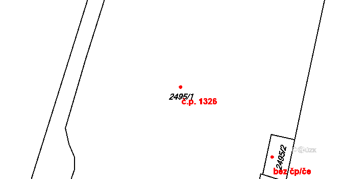 Tachov 1326 na parcele st. 2495/1 v KÚ Tachov, Katastrální mapa