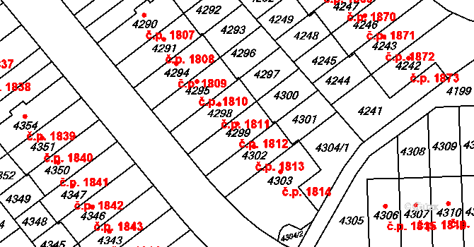 Řečkovice 1812, Brno na parcele st. 4299 v KÚ Řečkovice, Katastrální mapa