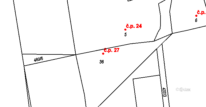 Zdeslav 27, Poleň na parcele st. 36 v KÚ Zdeslav, Katastrální mapa