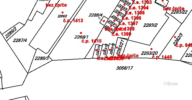 Děčín I-Děčín 1427, Děčín na parcele st. 2283/14 v KÚ Děčín, Katastrální mapa