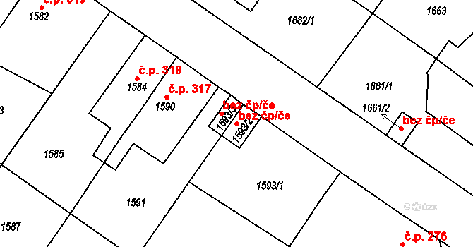 Chrást 39620808 na parcele st. 1593/2 v KÚ Chrást u Plzně, Katastrální mapa