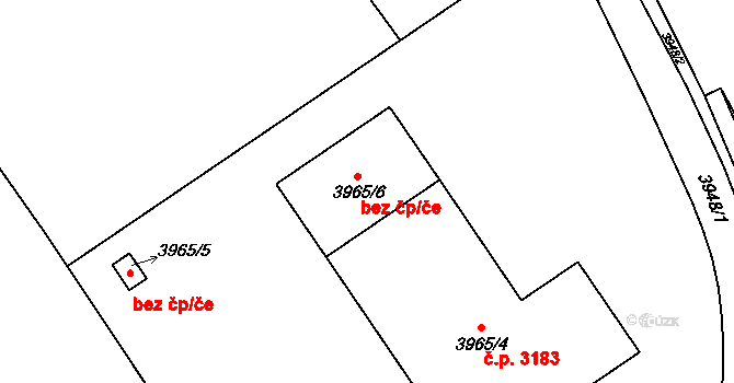 Teplice 40840808 na parcele st. 3965/6 v KÚ Teplice, Katastrální mapa