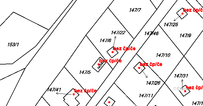 Kutná Hora 41615808 na parcele st. 147/22 v KÚ Perštejnec, Katastrální mapa