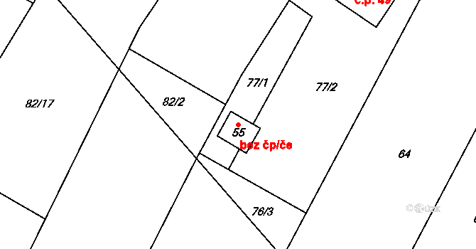 Lomnice nad Popelkou 44734808 na parcele st. 55 v KÚ Želechy, Katastrální mapa