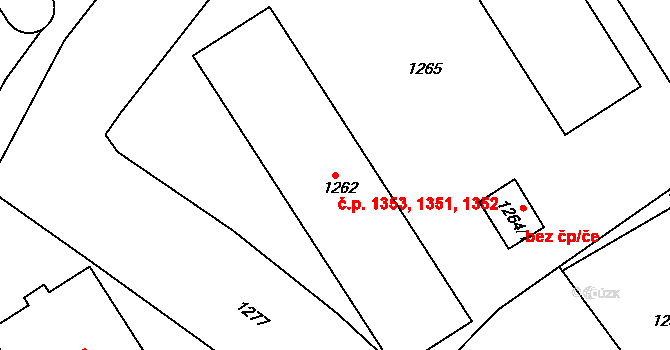 Rychnov nad Kněžnou 1351,1352,1353 na parcele st. 1262 v KÚ Rychnov nad Kněžnou, Katastrální mapa