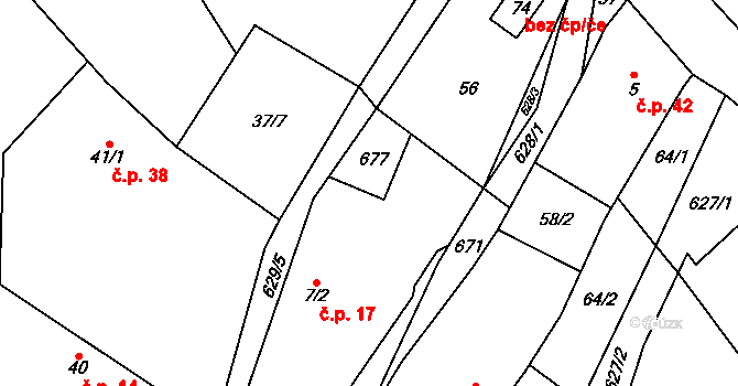 Neveklovice 17 na parcele st. 7/2 v KÚ Neveklovice, Katastrální mapa