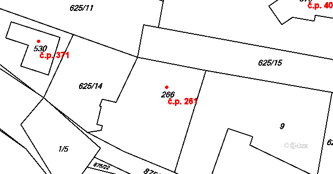 Předměřice nad Labem 261 na parcele st. 266 v KÚ Předměřice nad Labem, Katastrální mapa