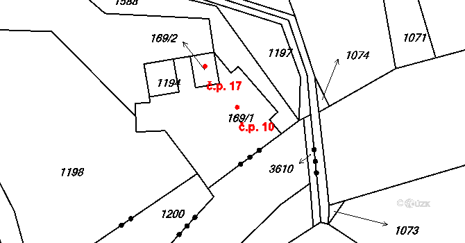 Želeč 10, Malá Skála na parcele st. 169/1 v KÚ Mukařov u Jablonce nad Nisou, Katastrální mapa