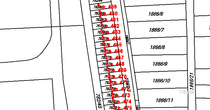 Podbořany 468 na parcele st. 782/73 v KÚ Podbořany, Katastrální mapa