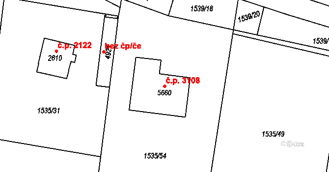 Dvůr Králové nad Labem 3108 na parcele st. 5660 v KÚ Dvůr Králové nad Labem, Katastrální mapa