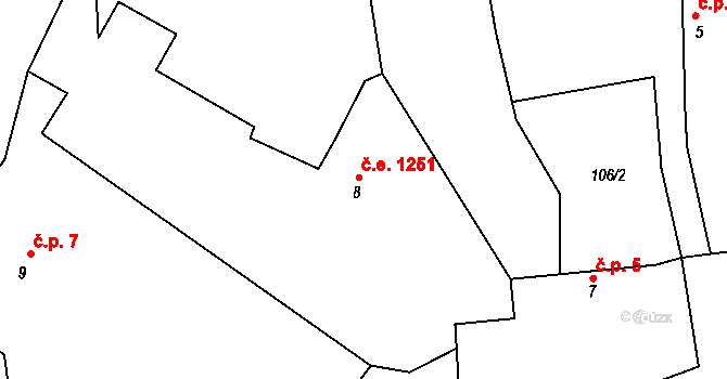 Bahno 1251, Černíny na parcele st. 8 v KÚ Bahno, Katastrální mapa