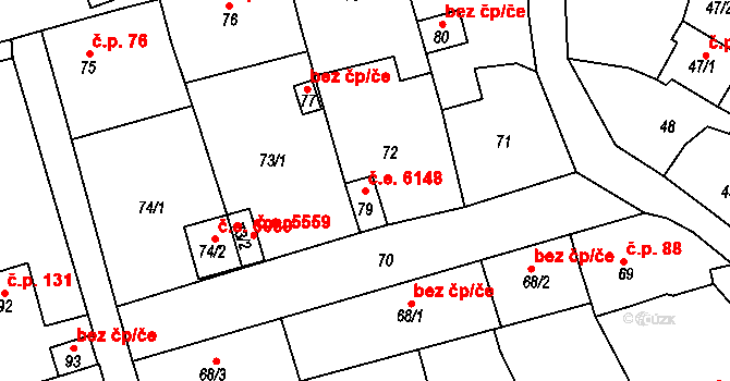 Svádov 6148, Ústí nad Labem na parcele st. 79 v KÚ Svádov, Katastrální mapa