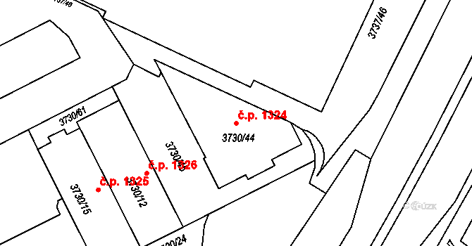 Lutyně 1324, Orlová na parcele st. 3730/44 v KÚ Horní Lutyně, Katastrální mapa