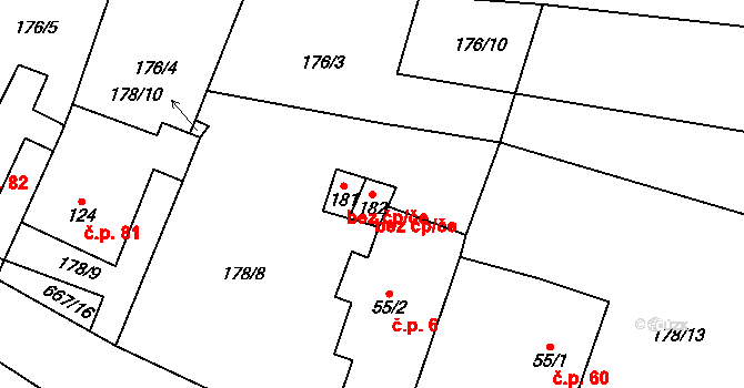 Ústí nad Orlicí 45460809 na parcele st. 182 v KÚ Černovír u Ústí nad Orlicí, Katastrální mapa