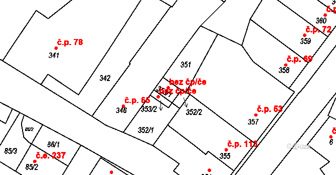 Nebovidy 46050809 na parcele st. 353/1 v KÚ Nebovidy u Brna, Katastrální mapa