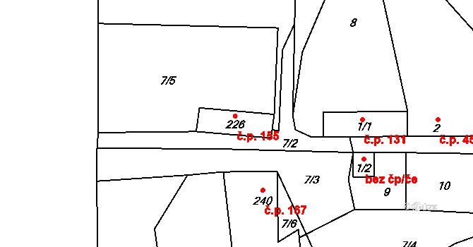 Jankovice 155 na parcele st. 226 v KÚ Jankovice u Uherského Hradiště, Katastrální mapa